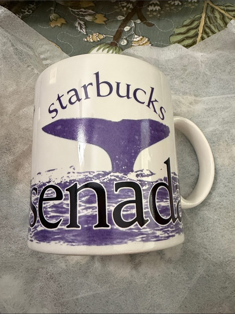 Starbucks Ensenada oversized collectors Mug 2008 Purple whales dolphins
